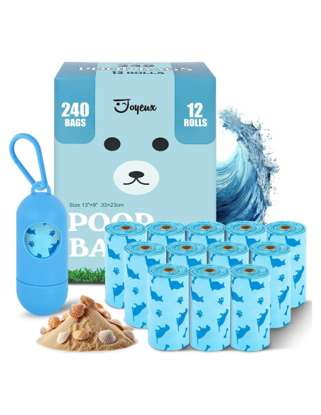 Bolsas de Popo para Perros Joyeux 240 Unidades a Prueba de Fugas Bolsas de Popo para Perros Joyeux 240 Unidades a Prueba de Fugas
