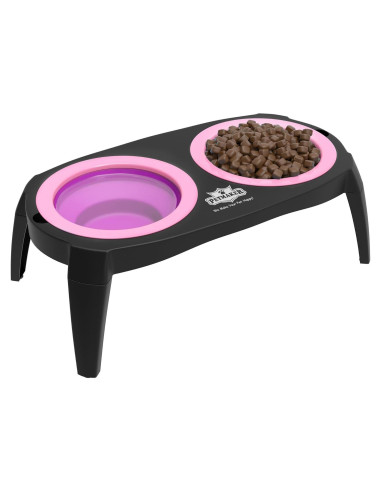 Cuencos Elevados para Gatos y Perros PETMAKER Rosa 16 Oz
