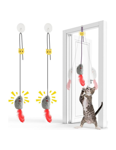 Juguetes para Gatos FYNIGO - Paquete de 2 Ratones Colgantes Juguetes para Gatos FYNIGO - Paquete de 2 Ratones Colgantes