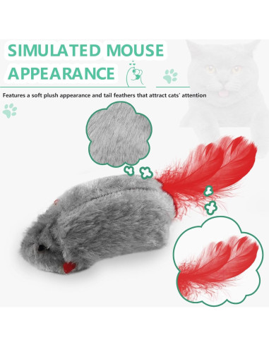Juguetes para Gatos FYNIGO - Paquete de 2 Ratones Colgantes