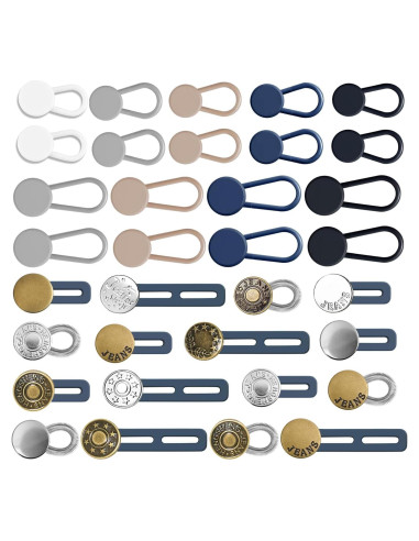 36 Pcs Extensores de Cintura para Pantalones Tujiny
