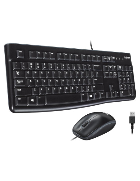 Combo Teclado y Ratón Logitech MK120 USB con Cable - Negro Combo Teclado y Ratón Logitech MK120 USB con Cable - Negro