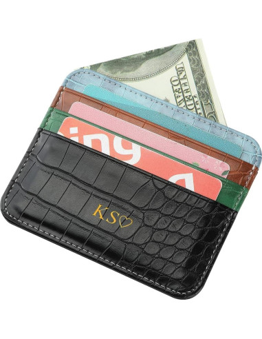 Tarjetero Personalizado ZIPULIS de Cuero PU con Iniciales