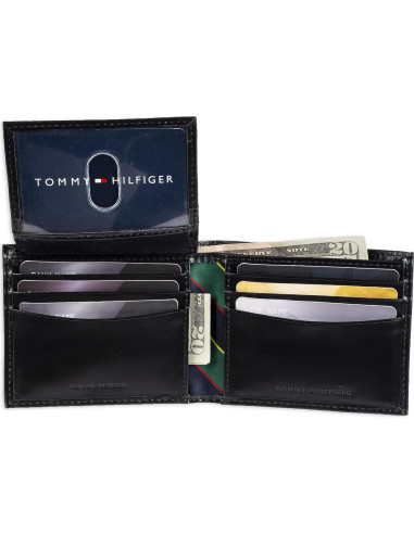 Cartera Bifold Hombre Tommy Hilfiger Negra con Ventana ID
