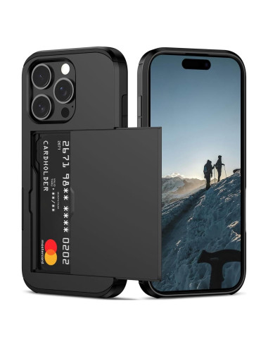 Funda Cartera Nvollnoe para iPhone 16 Pro - Doble Capa Negra