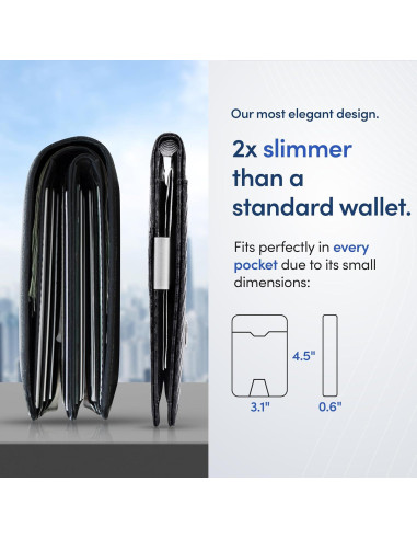 Cartera Slim Travando AUSTIN para Hombre con Clip y Bloqueo RFID
