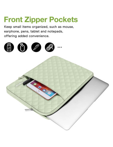 Funda para Laptop MOSISO 16" Verde Salvia Acolchada con Bolsa