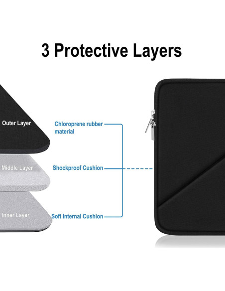 Funda para Laptop 15.6" BOOEUDI Negra, Protección y Estilo Funda para Laptop 15.6" BOOEUDI Negra, Protección y Estilo