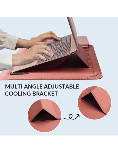 Funda Multifuncional para Laptop IMMOENUC 14" Rosa Dorado