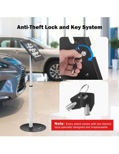 Soporte de Piso Anti Robo AboveTEK TH-618 para iPad 9.7" a 10.5" 2