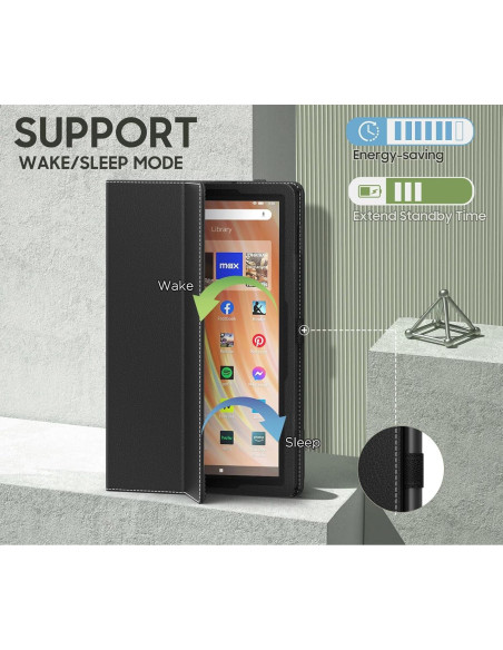Funda Plegable MoKo para Amazon Kindle Fire HD 10 - Negro Funda Plegable MoKo para Amazon Kindle Fire HD 10 - Negro