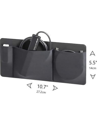 Organizador Adherible de 3 Bolsillos AMOZIFY para Laptop Negro