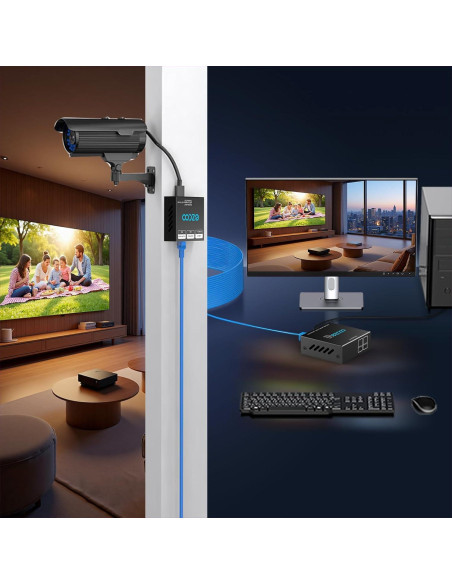 Extensor USB 50m EZCOO HUB 4 Puertos USB2.0 sobre Ethernet Extensor USB 50m EZCOO HUB 4 Puertos USB2.0 sobre Ethernet