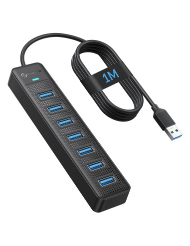 Hub USB 3.0 PHIXERO 7 Puertos con Cable de 1m para PC