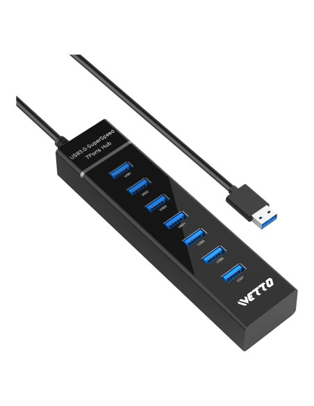 Hub USB 3.0 IVETTO 7 Puertos con Cable de 1.01m para PC Hub USB 3.0 IVETTO 7 Puertos con Cable de 1.01m para PC