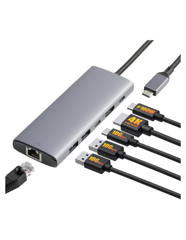 Hub USB-C 6-en-1 Amazon Basics con HDMI 4K y Ethernet