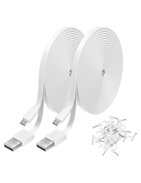 Paquete de 2 Cables de Extensión Micro USB Uogw 4M Blanco Paquete de 2 Cables de Extensión Micro USB Uogw 4M Blanco