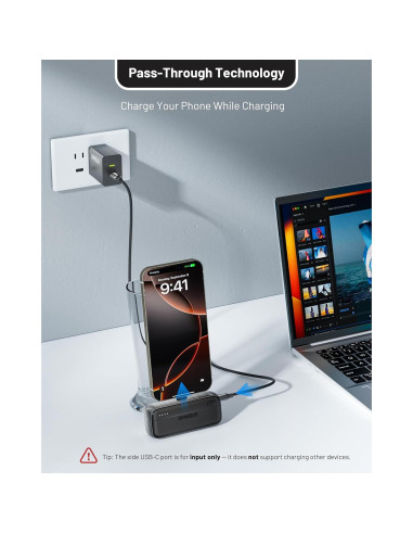 Cargador Portátil Omnibar 5000mAh USB-C Integrado Negro