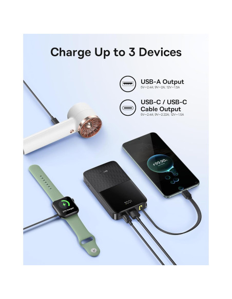 Cargador Portátil Baseus 10000mAh PD 22.5W con Cable USB-C Cargador Portátil Baseus 10000mAh PD 22.5W con Cable USB-C
