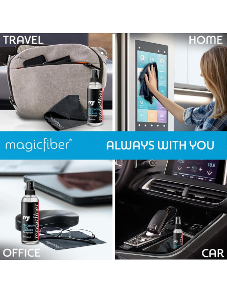 Kit de Limpieza de Gafas MagicFiber 17 Piezas - 2 Aerosoles 59ml + 15 Paños Microfibra Kit de Limpieza de Gafas MagicFiber 17 Piezas - 2 Aerosoles 59ml + 15 Paños Microfibra