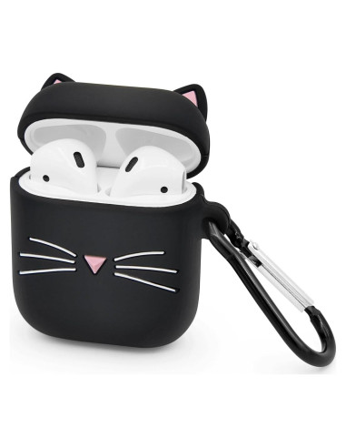 Funda de Silicona para Airpods 1 y 2 Megantree Gato Kawaii