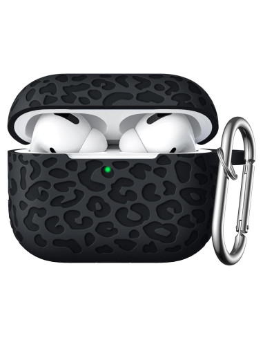 Funda de Silicona DGege para AirPods Pro 2 - Leopardo Negro
