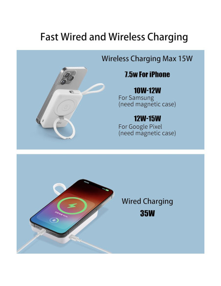 Banco de Poder Magnético Miady 10000mAh Carga Rápida 35W Banco de Poder Magnético Miady 10000mAh Carga Rápida 35W
