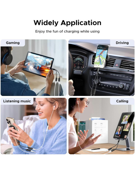 Adaptador USB C UGREEN 1 en 2 Audio y Carga 60W PD Adaptador USB C UGREEN 1 en 2 Audio y Carga 60W PD
