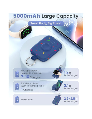 Cargador Portátil RORRY 5000mAh para iPhone y Apple Watch