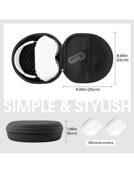 Funda Dura ProCase para AirPods Max - Negro Claro, 23x22x5 cm Funda Dura ProCase para AirPods Max - Negro Claro, 23x22x5 cm