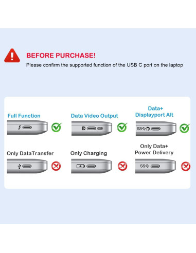 Adaptador USB C a HDMI 4K 100W PD y USB 3.0 - 3 en 1