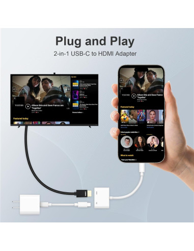 Adaptador USB C a HDMI SUPVOL 4K para iPhone 15/16 y MacBook