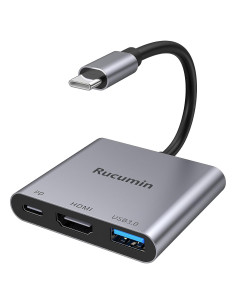 Adaptador USB C a HDMI 4K Rucumin con 100W PD y USB 3.0