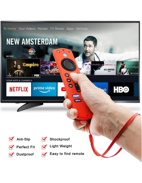 Funda de Control Remoto Pinowu para Firestick 4K Alexa - Rojo y Azul Funda de Control Remoto Pinowu para Firestick 4K Alexa - Rojo y Azul