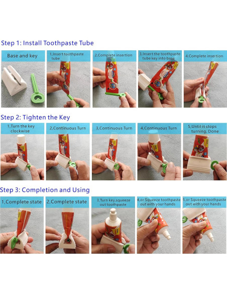 Exprimidor de Pasta de Dientes IDM-UTSL, Juego de 4 Rodillos Exprimidor de Pasta de Dientes IDM-UTSL, Juego de 4 Rodillos