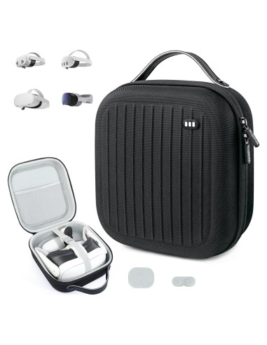 Funda Dura Krypthos para Meta Quest 3S/Quest 3/Quest 2 - Negro