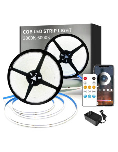 Tira LED COB 20m 6000K Yeewhale Regulable con Control Remoto