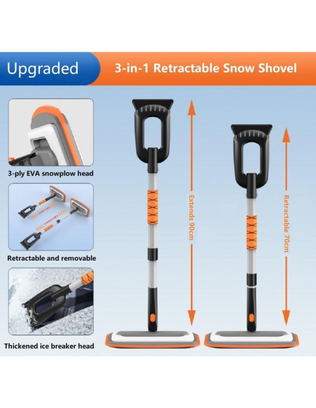 Kits de Remoción de Nieve 3 en 1 YoMeite 99 cm Telescópico Kits de Remoción de Nieve 3 en 1 YoMeite 99 cm Telescópico