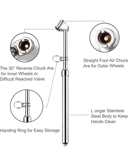 Medidor de Presión de Neumáticos ATsafepro Doble Cabeza 150PSI Medidor de Presión de Neumáticos ATsafepro Doble Cabeza 150PSI