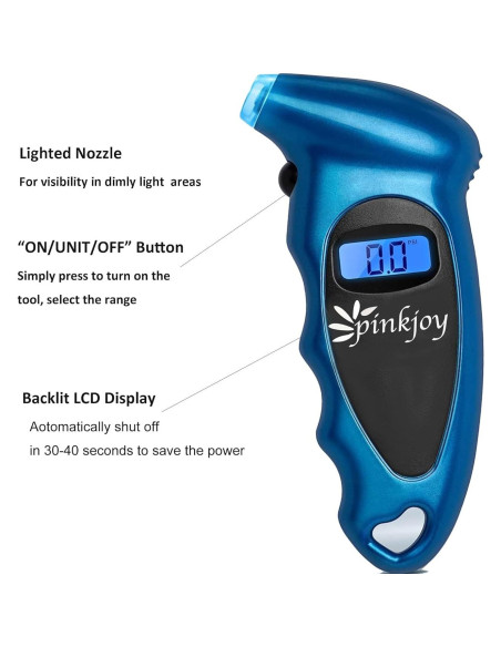 Medidor Digital de Presión de Neumáticos PINKJOY 150 PSI LCD Medidor Digital de Presión de Neumáticos PINKJOY 150 PSI LCD