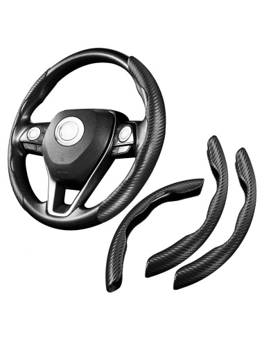 Cubierta de Volante WSSROGY 3 Piezas Antideslizante Negro