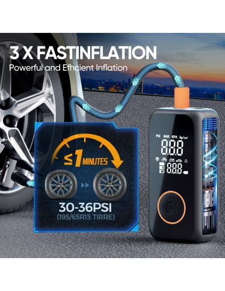 Compresor de Aire Portátil SODPE 180 PSI con Luz LED Compresor de Aire Portátil SODPE 180 PSI con Luz LED