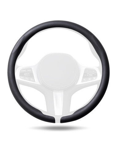 Cubierta de Volante de Cuero Nappa Aimato Negra Ultra Fina