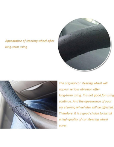 Funda de Volante de Coche Onerbuy Cuero 38 cm DIY Antideslizante