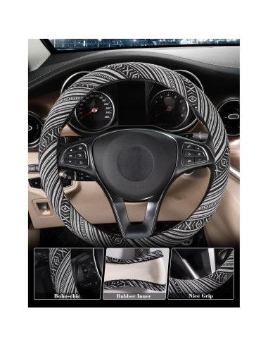Cubierta de Volante Boho SEG Direct Lino Grueso 37-39 cm
