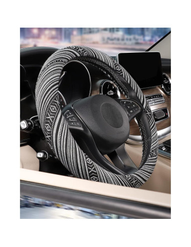 Cubierta de Volante Boho SEG Direct Lino Grueso 37-39 cm