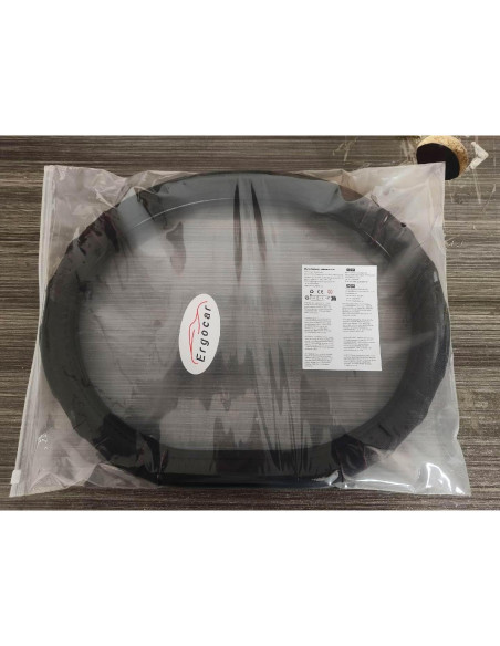 Cubierta de Volante Ergocar 38cm Fibra Carbono y Cuero PU - Negro Rojo Cubierta de Volante Ergocar 38cm Fibra Carbono y Cuero PU - Negro Rojo