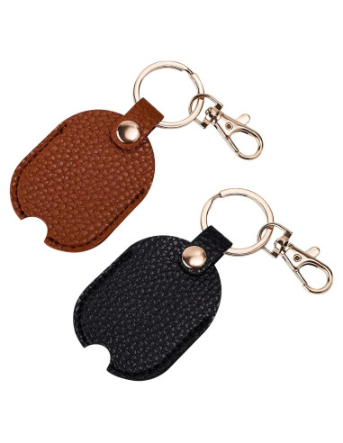 Funda de Llave de Coche de Cuero PU 2 Piezas - Soporte Vintage