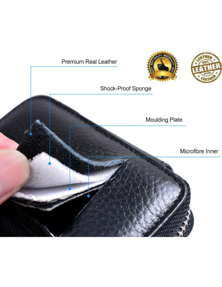 Funda de Llave de Coche Buffway de Cuero Genuino - Negro Funda de Llave de Coche Buffway de Cuero Genuino - Negro