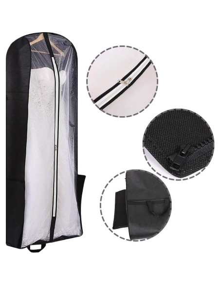 Funda de Vestido de Novia Plegable DIOMMELL 180 cm Negra Funda de Vestido de Novia Plegable DIOMMELL 180 cm Negra